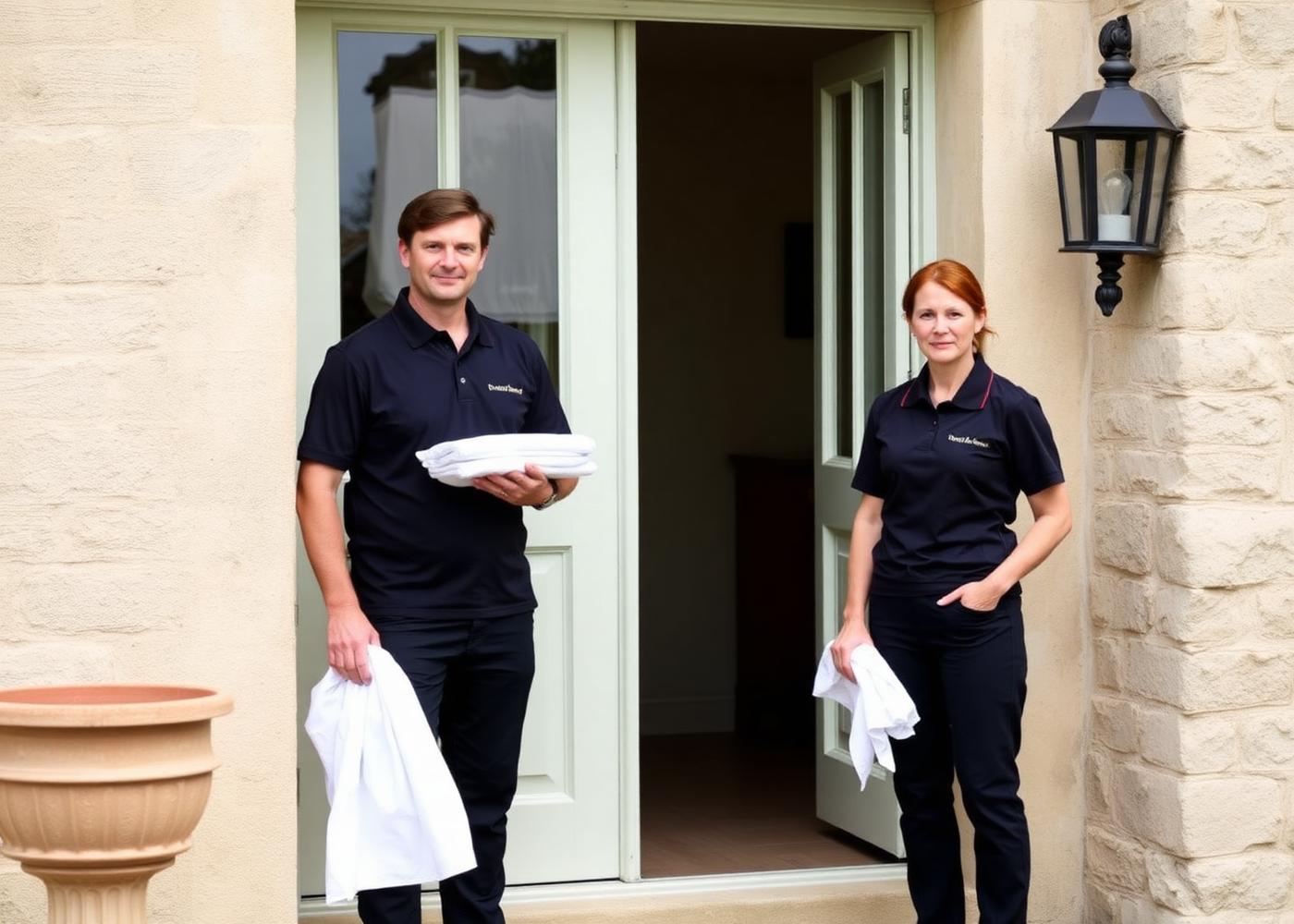 Équipe de la Conciergerie@Pereigault devant un logement en Normandie