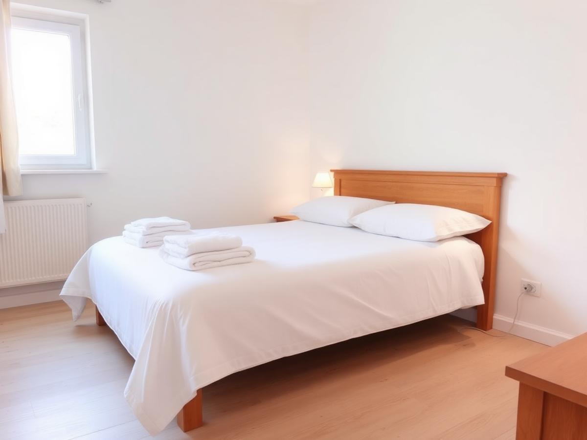Chambre préparée avant l'arrivée des voyageurs dans une location saisonnière